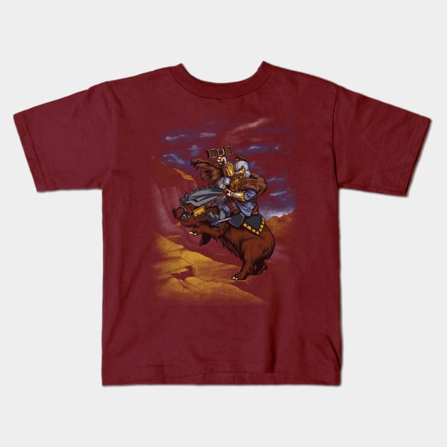 Crossing Lonely Mountain Kids T-Shirt by poopsmoothie